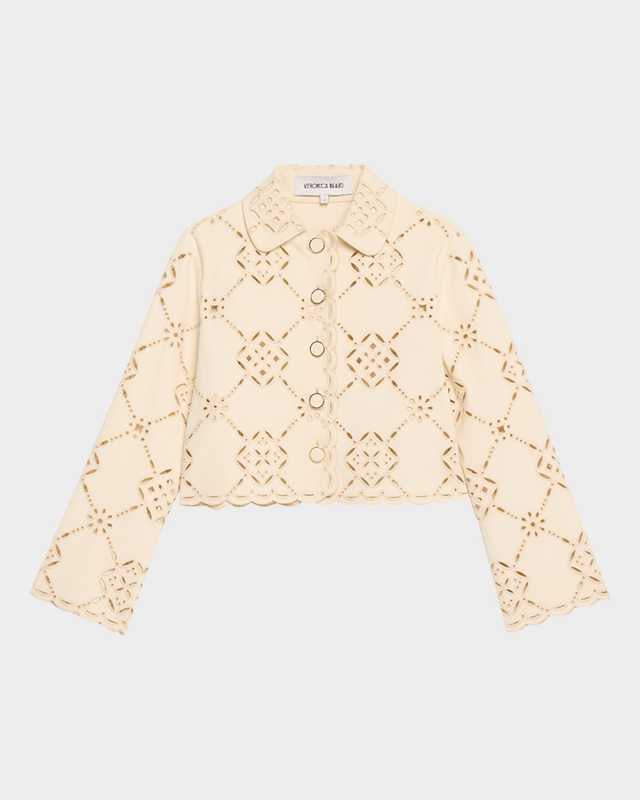 Adelaide Scalloped Eyelet-Embroidered Jacket